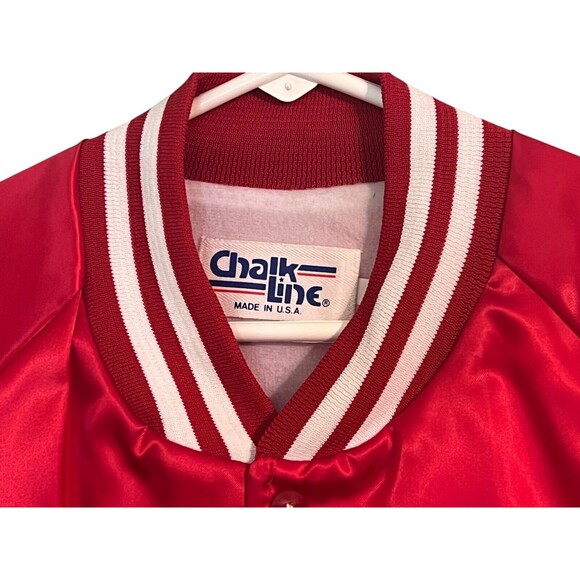 1990 St. Louis Cardinals XL Chalk Line Snap Button Bomber Jacket Vintage USA - Picture 10 of 16